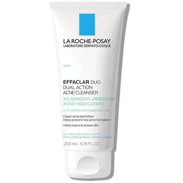 LA ROCHE POSAY EFFACLAR DUAL ACTION ACNE FACE WASH WITH 4% BENZOYL PEROXIDE