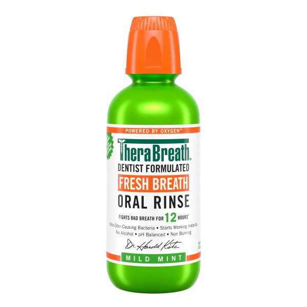 Thera breath Fresh Breath Oral Rinse – Mild Mint mouth wash (16oz)